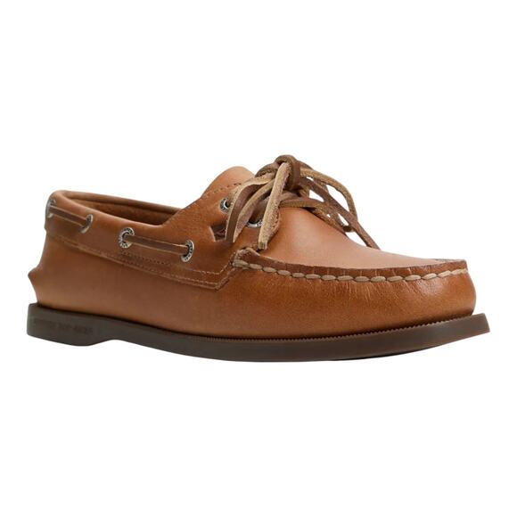 Sperry Womens Authentic Original 2 Eye Lace Up Boat Shoe Loafer Tan Size 9 1/2 W - Picture 1 of 5